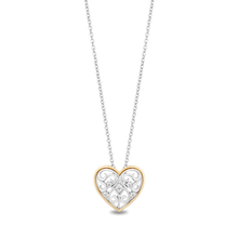 Load image into Gallery viewer, Hallmark Fine Jewelry Gilded Ornate Lace Heart Pendant in Sterling Silver and 14K Yellow Gold with Diamonds
