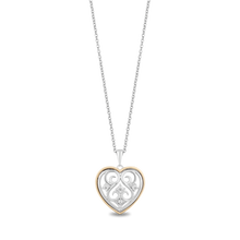 Load image into Gallery viewer, Hallmark Fine Jewelry Gilded Lace Heart Pendant in Sterling Silver and 14K Yellow Gold with Diamonds
