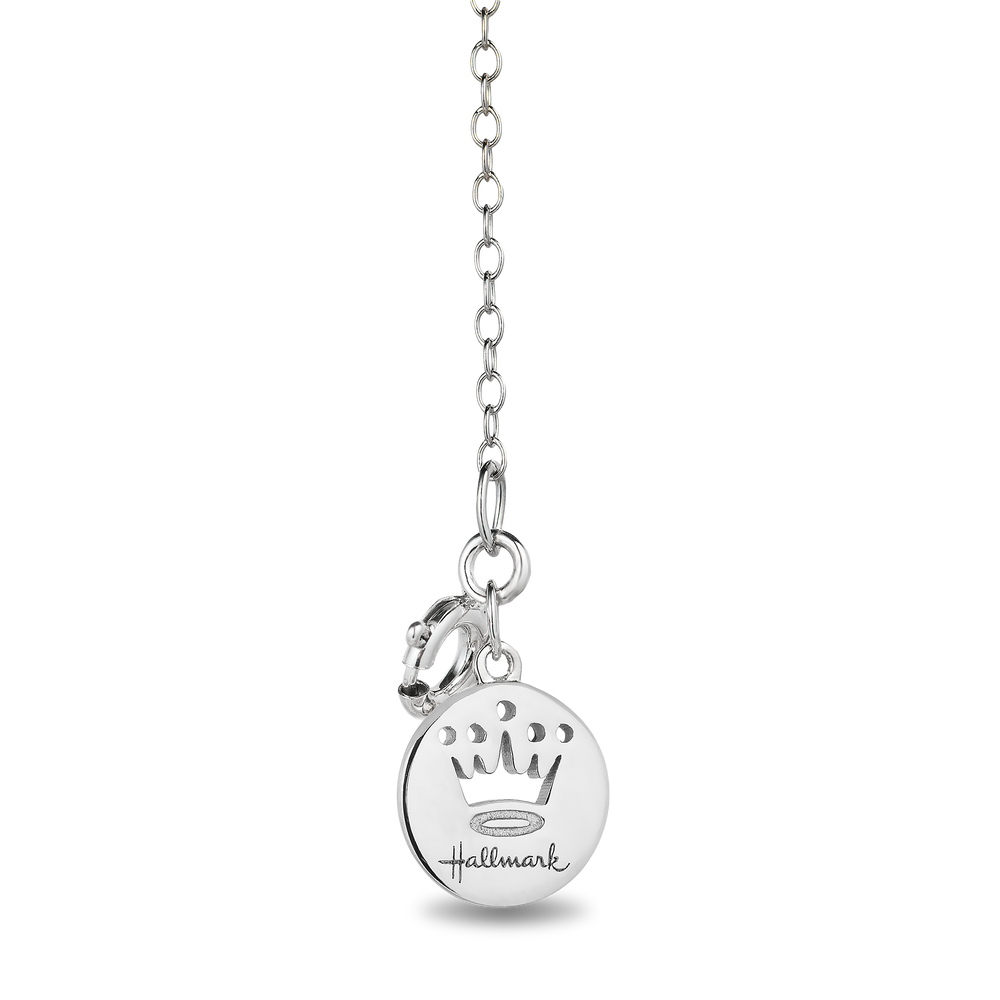 Hallmark Fine Jewelry Sea-Swirled Dolphin Pendant in Sterling Silver With Accent Diamonds