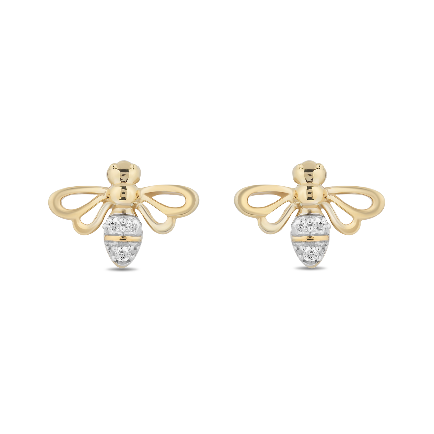 White gold 2025 bee earrings
