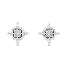 Load image into Gallery viewer, Hallmark Fine Jewelry Lace North Star Earrings in Sterling Silver with Diamonds
