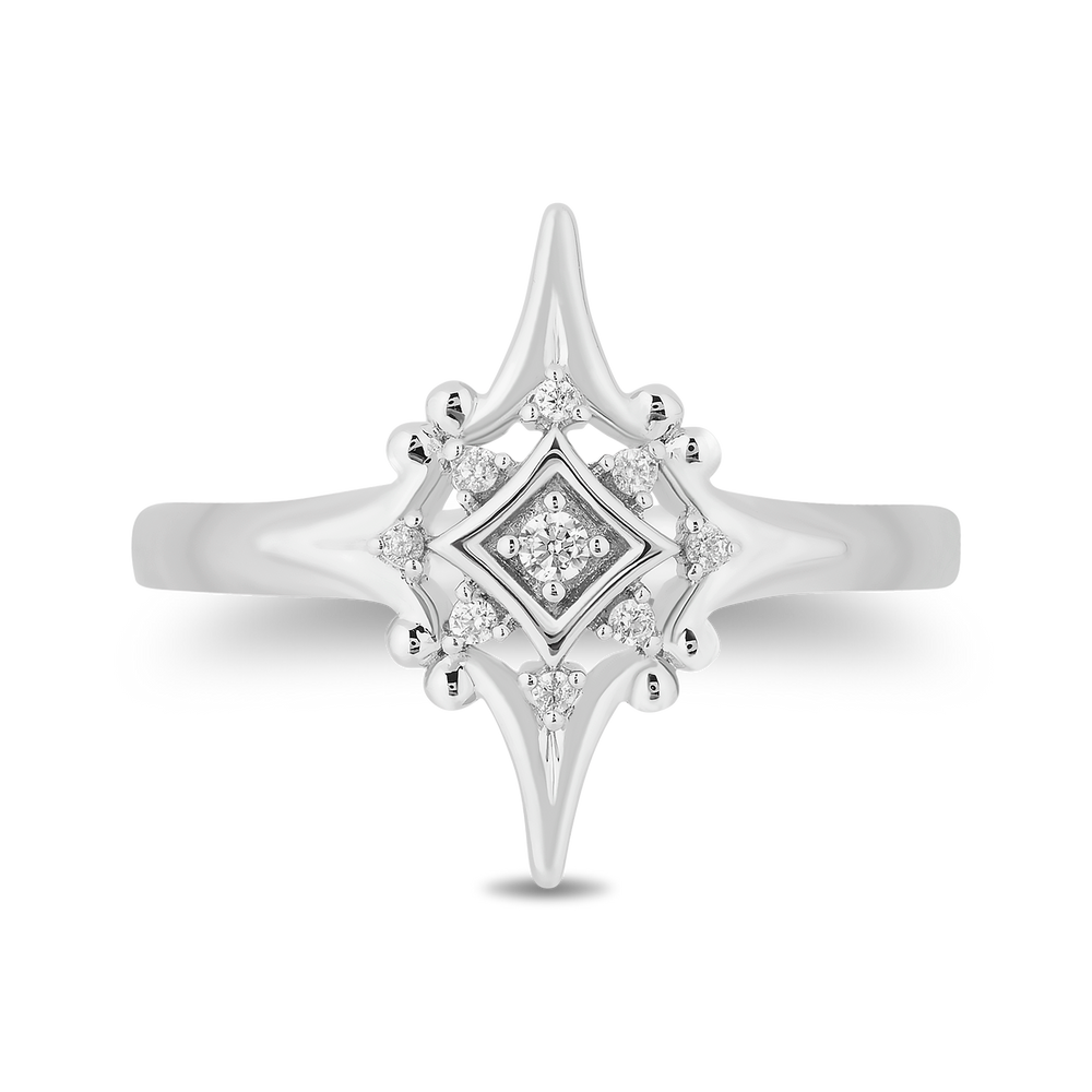 Hallmark Fine Jewelry Lace North Star Ring in Sterling Silver with Diamonds