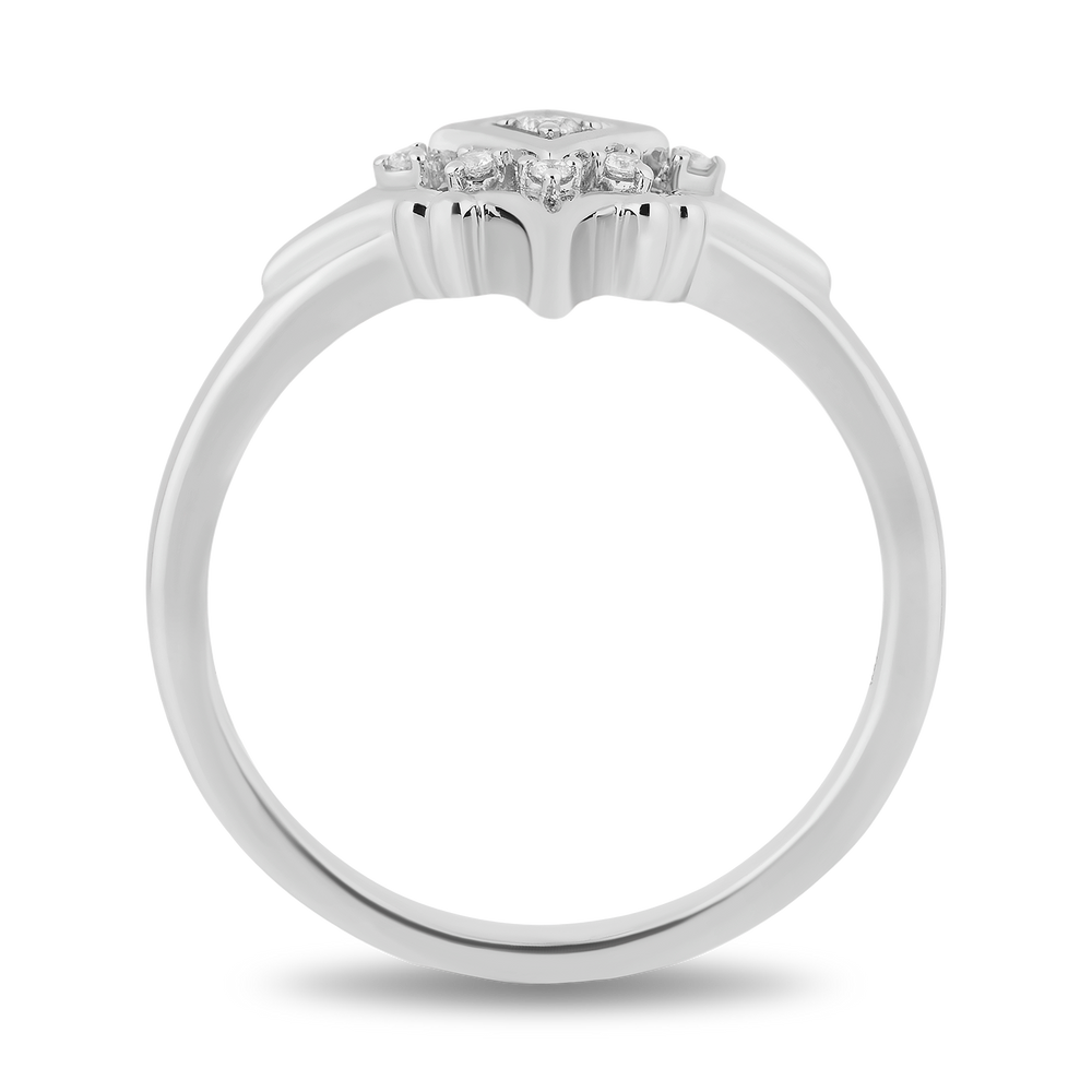 Hallmark Fine Jewelry Lace North Star Ring in Sterling Silver with Diamonds