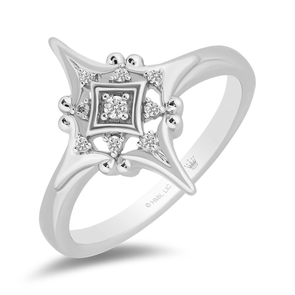 Hallmark Fine Jewelry Lace North Star Ring in Sterling Silver with Diamonds