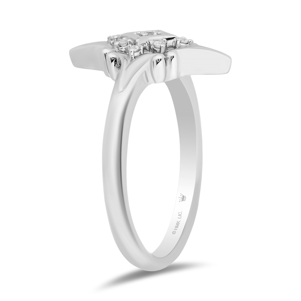 Hallmark Fine Jewelry Lace North Star Ring in Sterling Silver with Diamonds