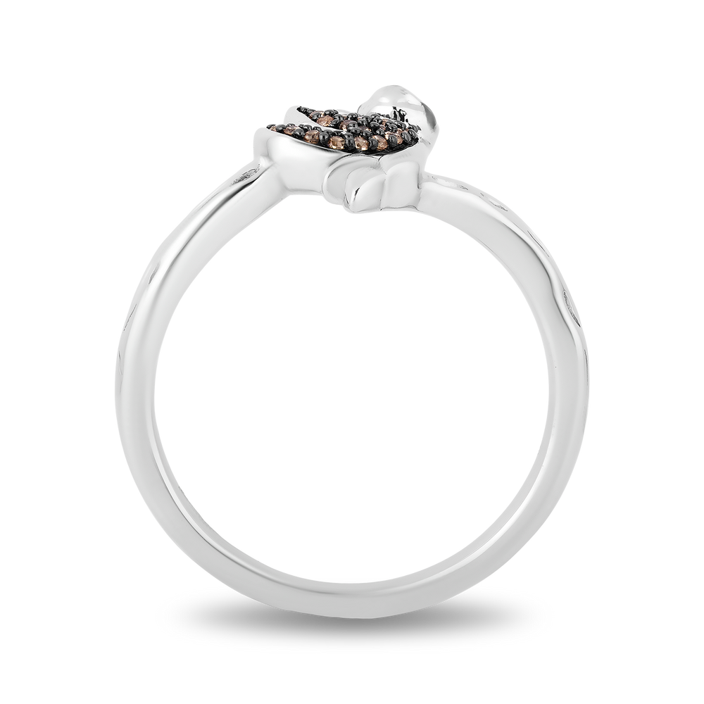 Hallmark Fine Jewelry Sloth Ring in Sterling Silver with Champagne Diamonds