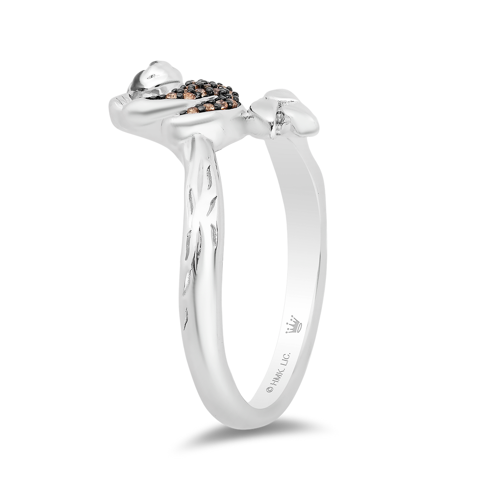 Hallmark Fine Jewelry Sloth Ring in Sterling Silver with Champagne Diamonds