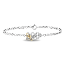 Load image into Gallery viewer, Hallmark Fine Jewelry Honeybee Bracelet in Sterling Silver and 14K Yellow Gold
