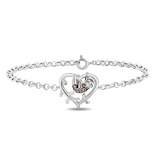 Load image into Gallery viewer, Hallmark Fine Jewelry Sloth Heart Bracelet in Sterling Silver with Champagne Diamonds
