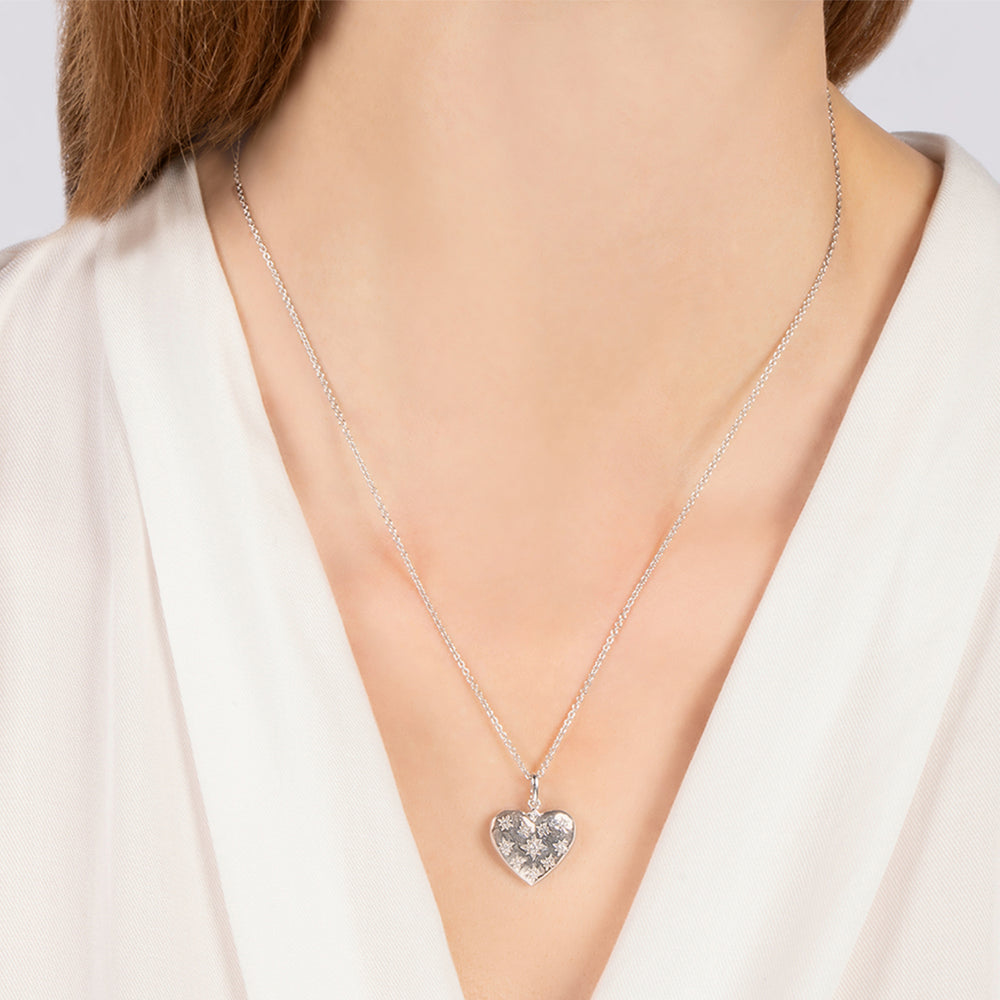 Hallmark Fine Jewelry Superstar Heart Pendant in Sterling Silver with Diamond