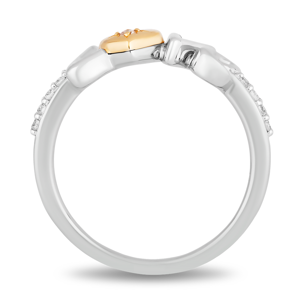 Hallmark Fine Jewelry Love Script Diamond Ring in Yellow Gold & Sterling Silver View 1