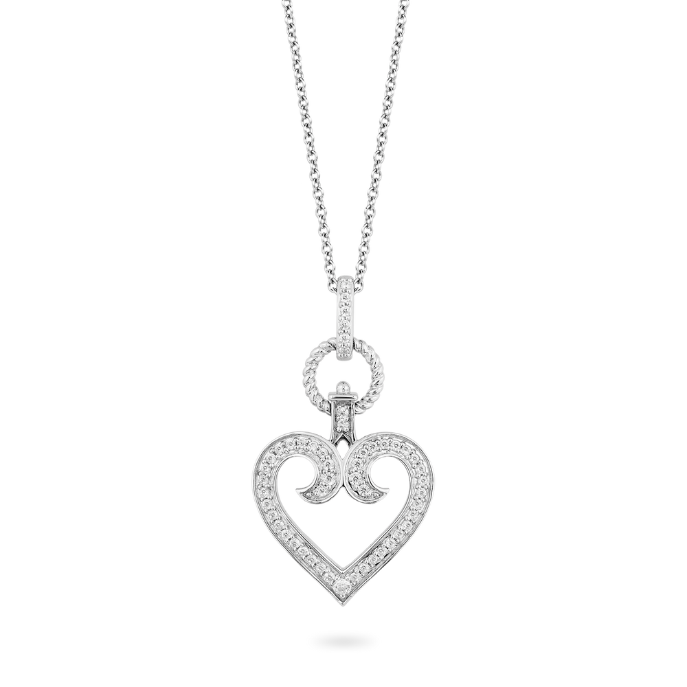 Hallmark Fine Jewelry Heart Diamond Pendant in Sterling Silver With 1/3 CTTW View 1