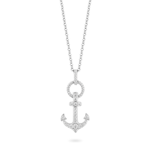 Load image into Gallery viewer, Hallmark Fine Jewelry Anchor Diamond Pendant in Sterling Silver With 1/3 CTTW View 1
