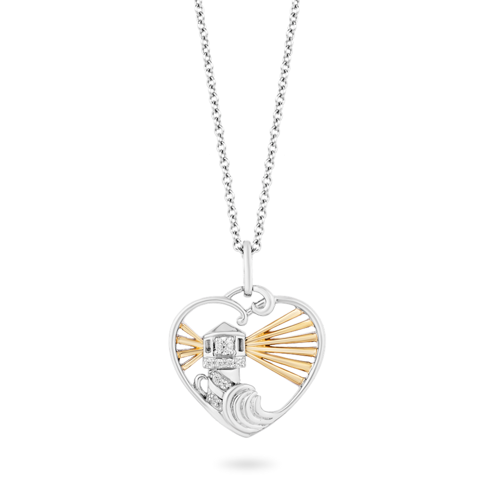 Hallmark Fine Jewelry Lighthouse with Heart Pendant in Sterling Silver View 1