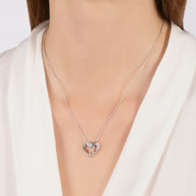 Load image into Gallery viewer, Hallmark Fine Jewelry Sparkling Heart Pendant in Sterling Silver with 1/8 Cttw of Diamonds
