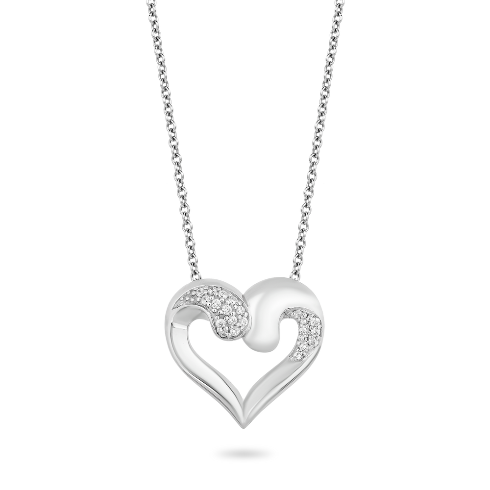 Hallmark Fine Jewelry Sparkling Heart Diamond Pendant in Sterling Silver View 1