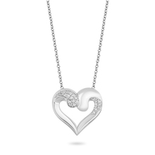 Load image into Gallery viewer, Hallmark Fine Jewelry Sparkling Heart Diamond Pendant in Sterling Silver View 1
