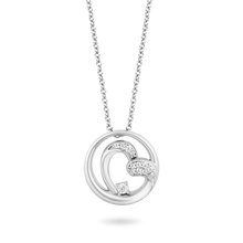 Load image into Gallery viewer, Hallmark Fine Jewelry Circle of Love Heart Diamond Pendant in Sterling Silver View 1
