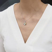 Load image into Gallery viewer, Hallmark Fine Jewelry Modern Ying-Yang Pendant in Sterling Silver and 14K Yellow Gold with Diamond Accents
