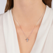 Load image into Gallery viewer, Hallmark Fine Jewelry Contemporary Cross Pendant in Sterling Silver with 1/10 Cttw of Sparkling Diamonds in
