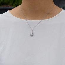 Load image into Gallery viewer, Hallmark Fine Jewelry Diamond Pave Scarab Pendant in Sterling Silver
