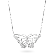 Load image into Gallery viewer, Hallmark Fine Jewelry Butterfly Diamond Necklace in Sterling Silver View 1
