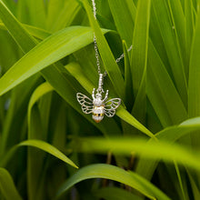 Load image into Gallery viewer, Hallmark Fine Jewelry Queen Bee Pendant in Sterling Silver &amp; 14K Yellow Gold with Diamonds
