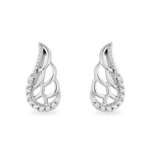 Load image into Gallery viewer, Hallmark Fine Jewelry Take Flight Wing Stud Diamond Earrings in Sterling Silver View 1

