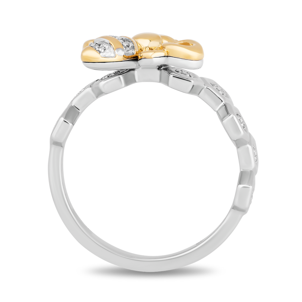 Hallmark Fine Jewelry Honey Bee Diamond Ring in Sterling Silver & Yellow Gold with 1/10 CTTW View 1