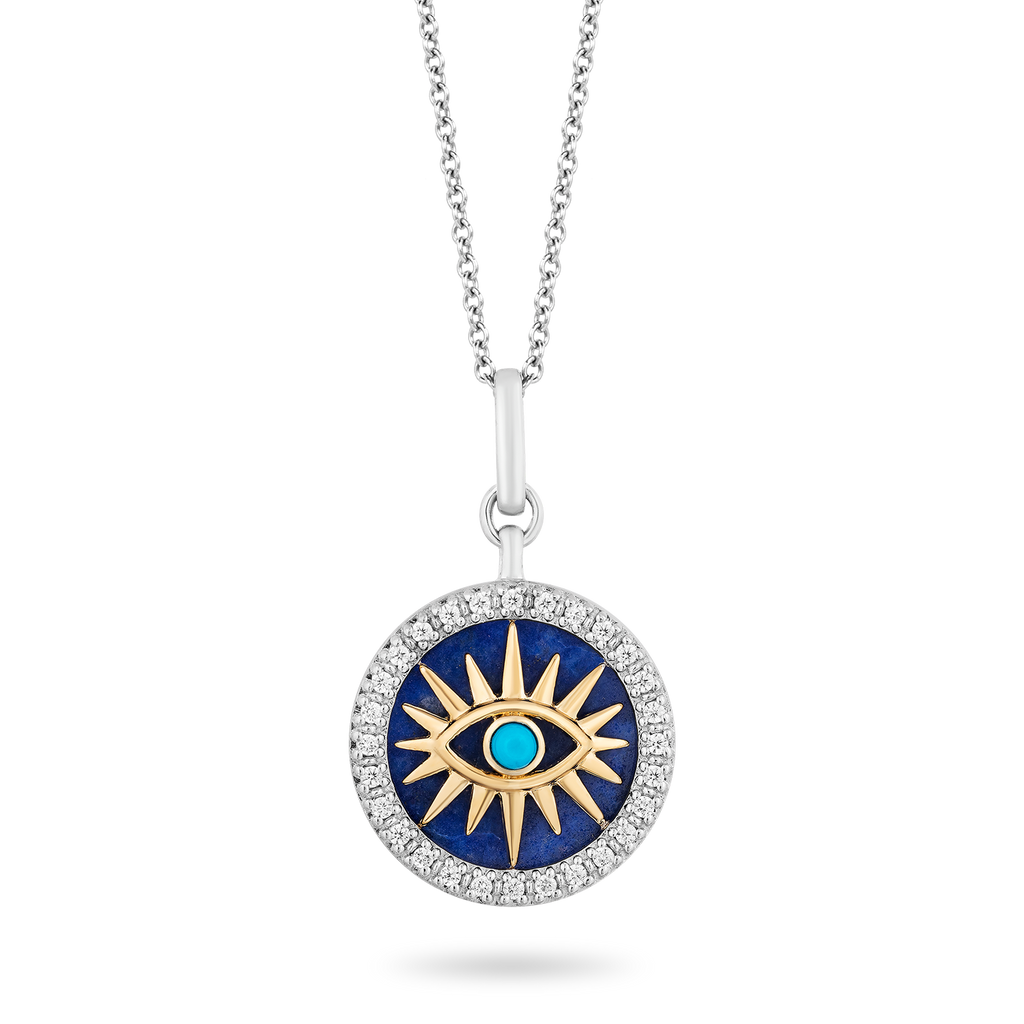 Hallmark Fine Jewelry Evil Eye Diamond Pendant in Sterling Silver
