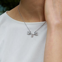 Load image into Gallery viewer, Hallmark Fine Jewelry Lovebird Necklace in Sterling Silver &amp; 14K Rose Gold with Diamonds
