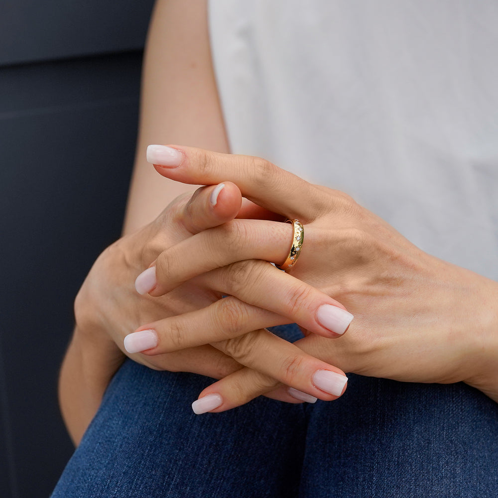 Hallmark Fine Jewelry Star Studded Eternity Band in 14K Yellow Gold with Diamonds