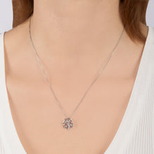 Load image into Gallery viewer, Hallmark Fine Jewelry Lace Four Leaf Clover Pendant in Sterling Silver with Diamonds
