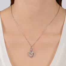 Load image into Gallery viewer, Hallmark Fine Jewelry Large Diamond Follow Your Heart Pendant in Sterling Silver
