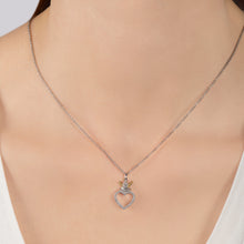 Load image into Gallery viewer, Hallmark Fine Jewelry Diamond Open Heart Necklace in Sterling Silver &amp; 14K Yellow Gold
