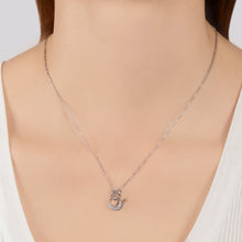 Load image into Gallery viewer, Hallmark Fine Jewelry Cute Cat Pendant in Sterling Silver with 1/0 Cttw of Diamonds

