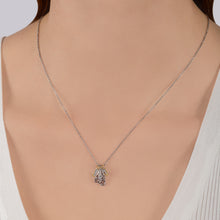 Load image into Gallery viewer, Hallmark Fine Jewelry Lace Angel Pendant in Sterling Silver &amp; 14K Yellow Gold with Diamonds
