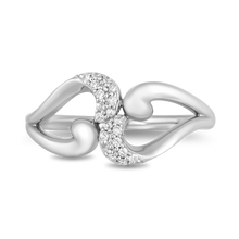 Load image into Gallery viewer, Hallmark Fine Jewelry Embracing Hearts Diamond Ring in Sterling Silver Diamonds View 1

