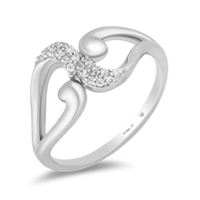 Load image into Gallery viewer, Hallmark Fine Jewelry Embracing Hearts Diamond Ring in Sterling Silver Diamonds View 1
