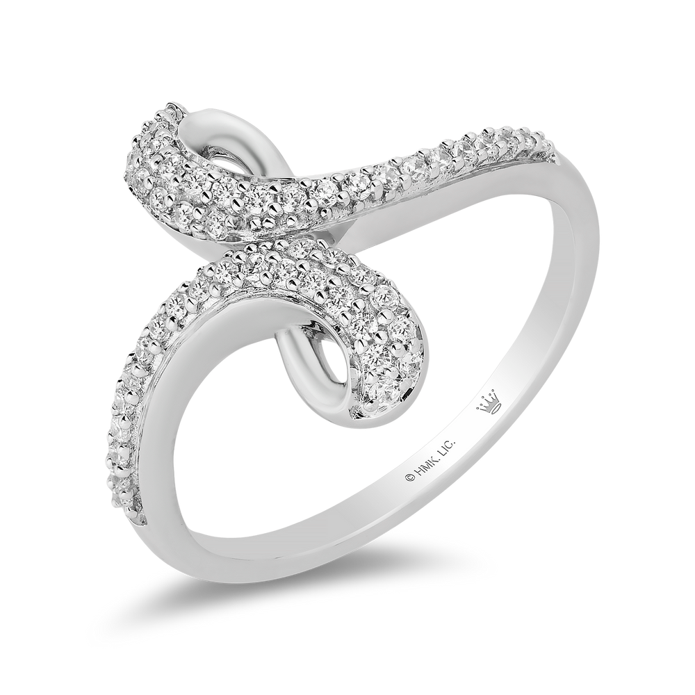 Hallmark Fine Jewelry Abstract Infinity Diamond Ring in Sterling Silver View 1