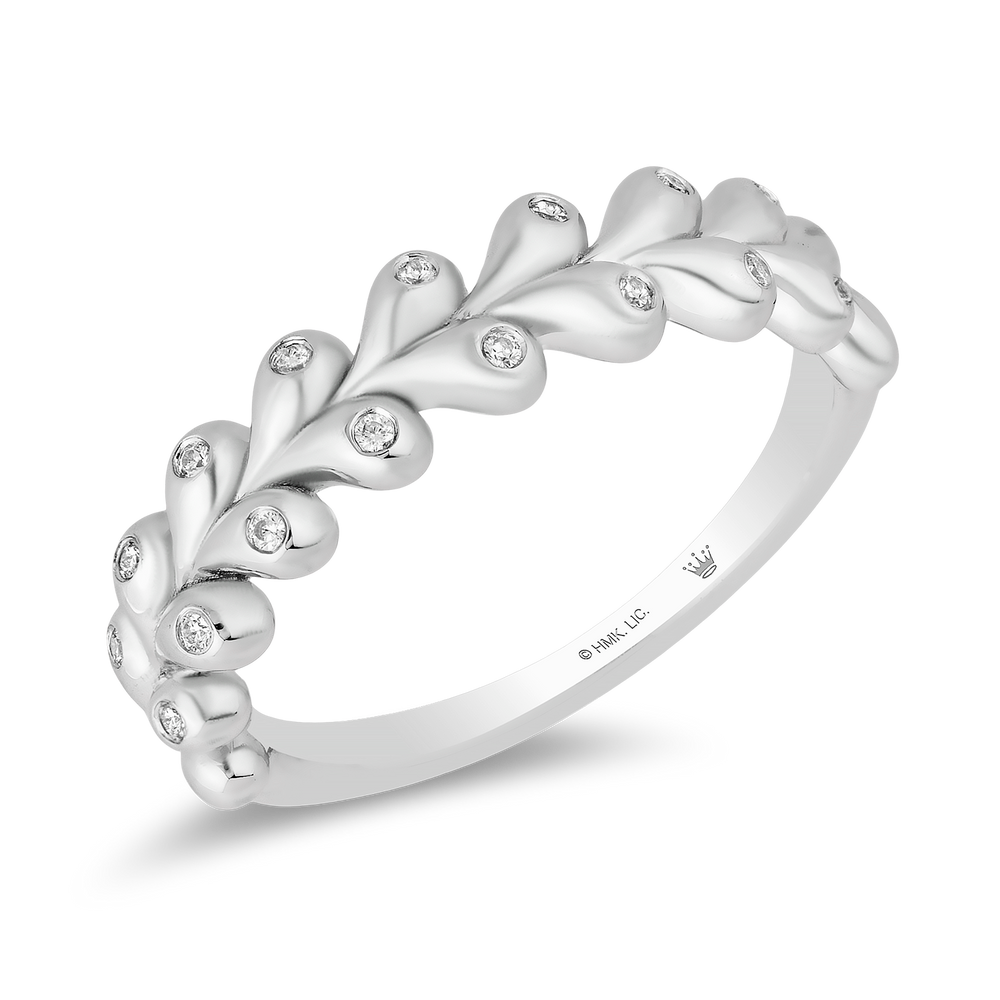 Hallmark Fine Jewelry String of Hearts Diamond Ring in Sterling Silver View 1