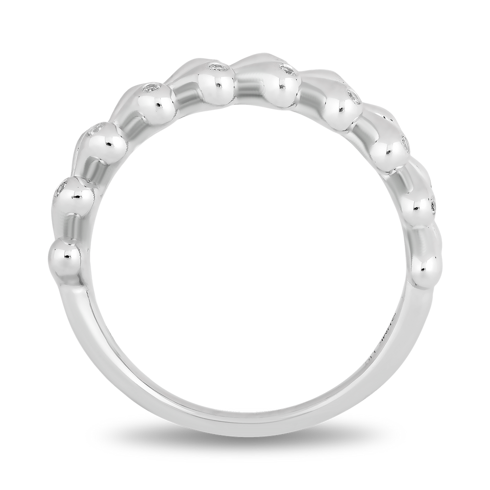Hallmark Fine Jewelry String of Hearts Diamond Ring in Sterling Silver View 1