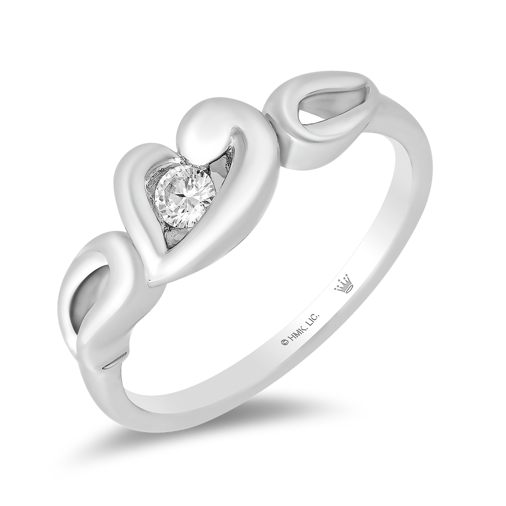 Hallmark Fine Jewelry Elegant Heart Diamond Ring in Sterling Silver Diamonds View 1