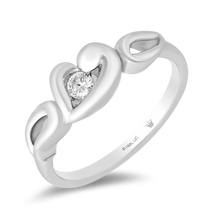 Load image into Gallery viewer, Hallmark Fine Jewelry Elegant Heart Diamond Ring in Sterling Silver Diamonds View 1
