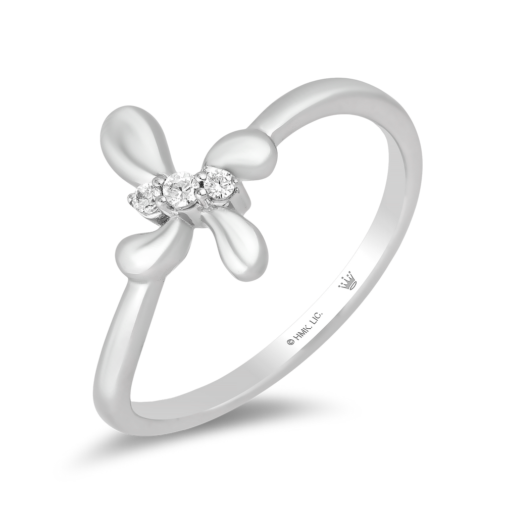 Hallmark Fine Jewelry Contemporary Cross Diamond Ring in Sterling Silver View 1