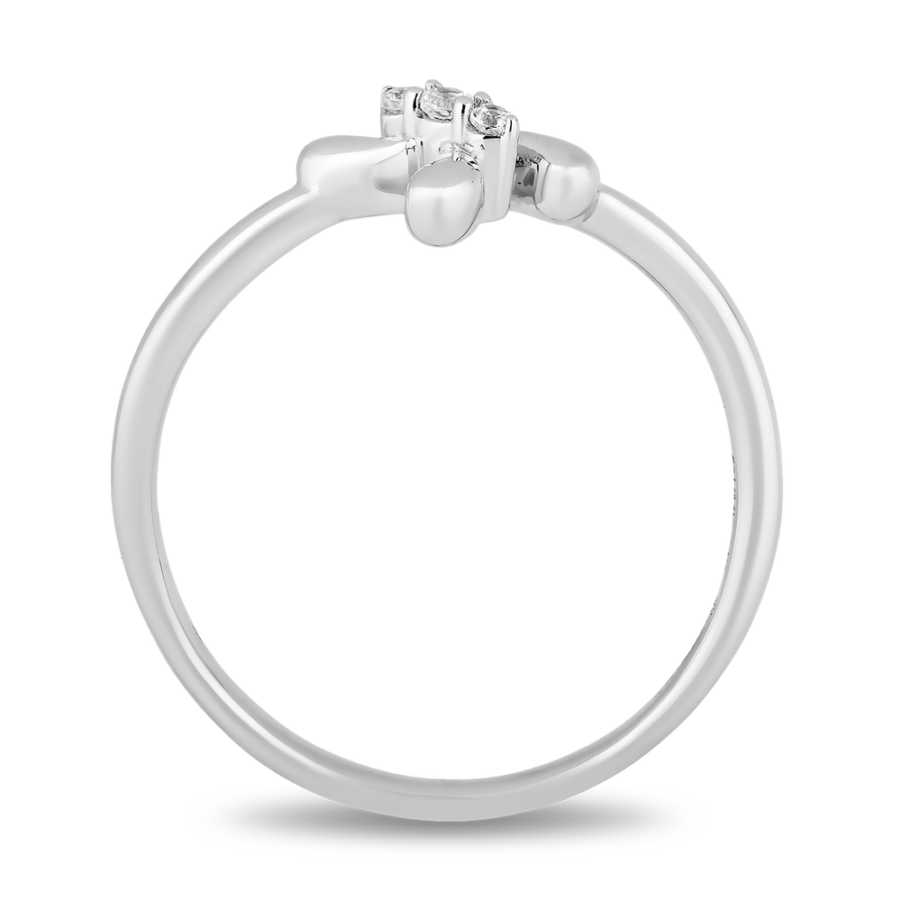 Hallmark Fine Jewelry Contemporary Cross Diamond Ring in Sterling Silver View 1