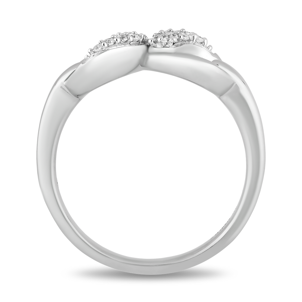 Hallmark Fine Jewelry Contemporary Infinity Diamond Ring in Sterling Silver View 1