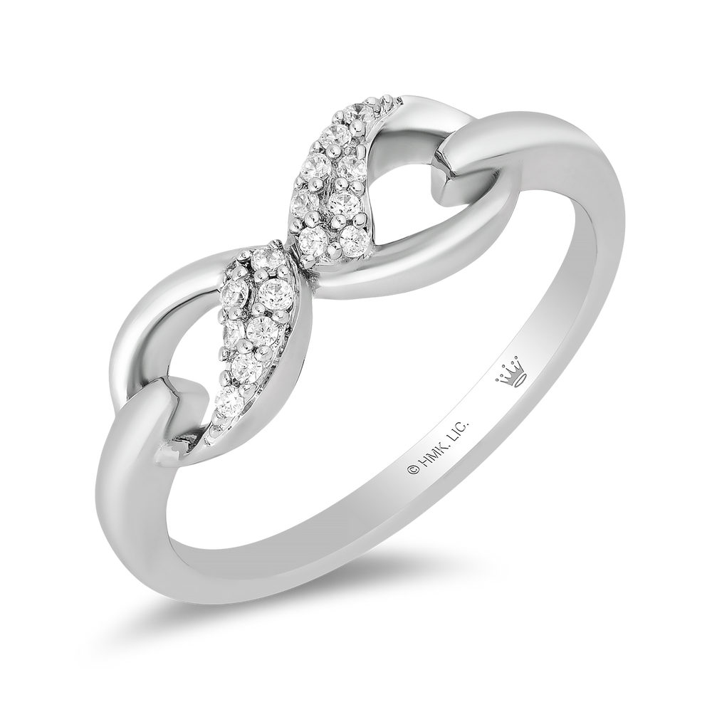 Hallmark Fine Jewelry Contemporary Infinity Diamond Ring in Sterling Silver View 1