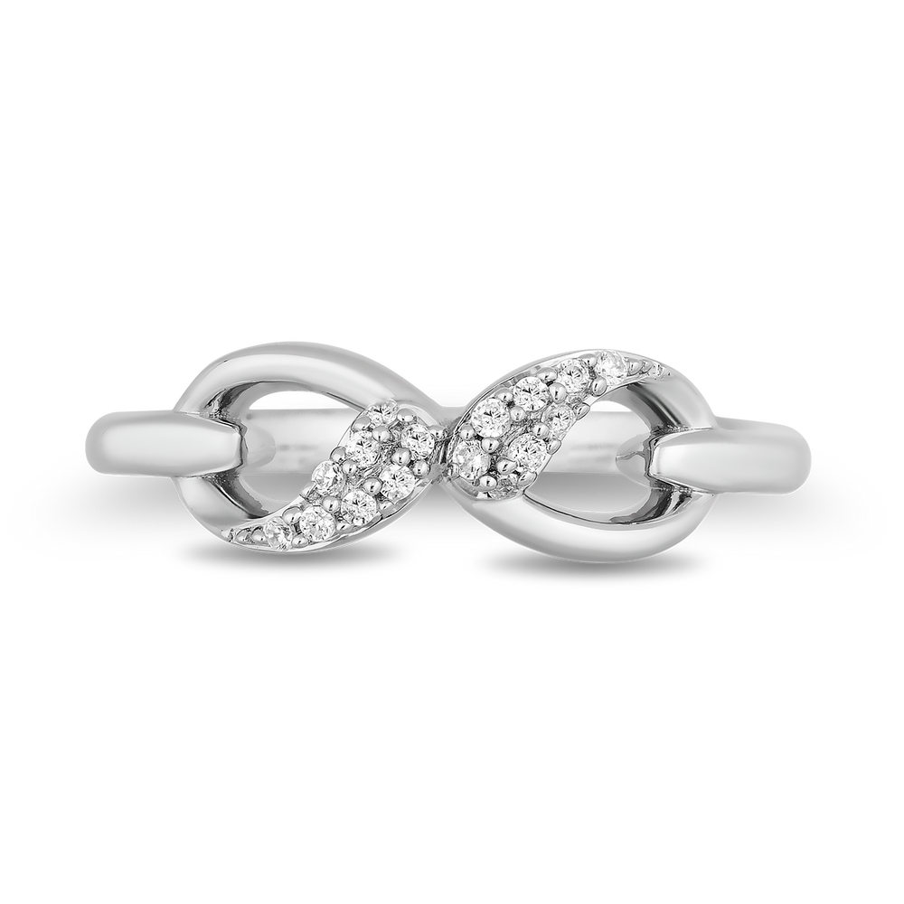 Hallmark Fine Jewelry Contemporary Infinity Diamond Ring in Sterling Silver View 1