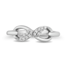 Load image into Gallery viewer, Hallmark Fine Jewelry Contemporary Infinity Diamond Ring in Sterling Silver View 1

